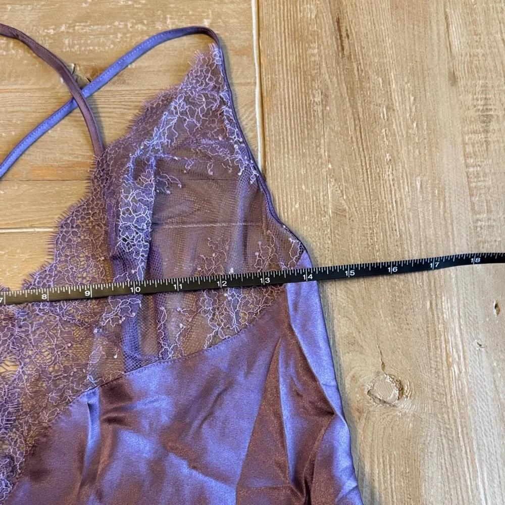 Victoria's Secret Lavender Satin Lace Slip Dress Lingerie - Large - Like New - Picture 12 of 14